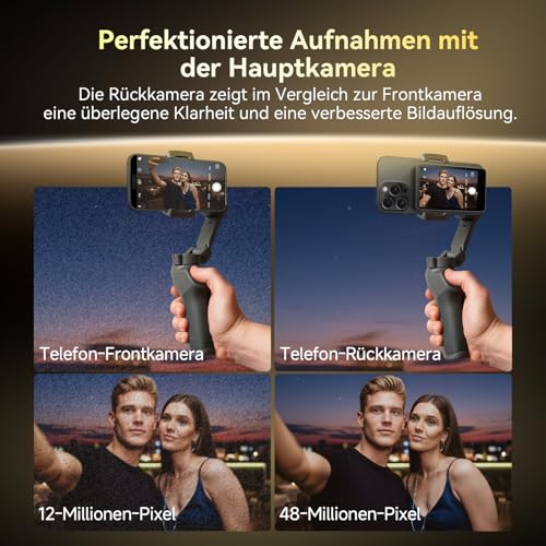 Rollei Easy Creator Selfie Monitor 3,97\ Smartphone Rückkamera Magnetisch Vlog Bildschirm für iPhone und Android für TikTok Live Streaming Smartphone-Vlog-Selfie-Monitor-Bildschirm