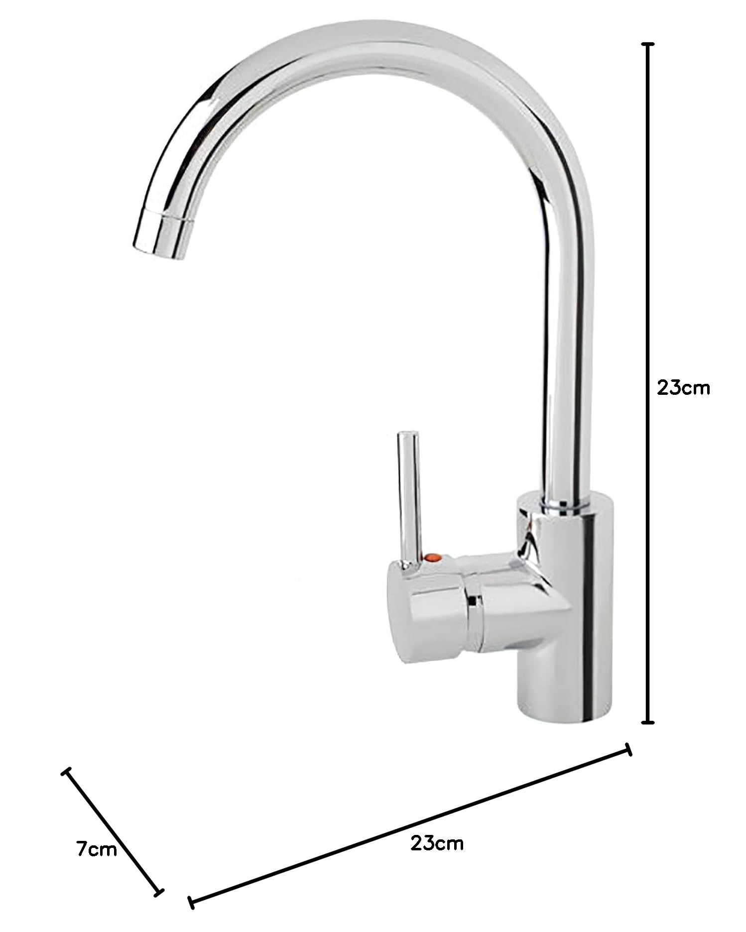 WOLFPACK LINEA PROFESIONAL - Monomando "Línea Flow" Fregadero Con Caño Alto Con Cartucho ceramico Ø 40 mm.