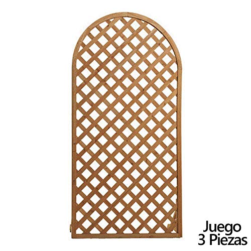PAPILLON 8043005 Juego de Paneles Celosia Arco Madera 180x90 cm (3 Piezas)