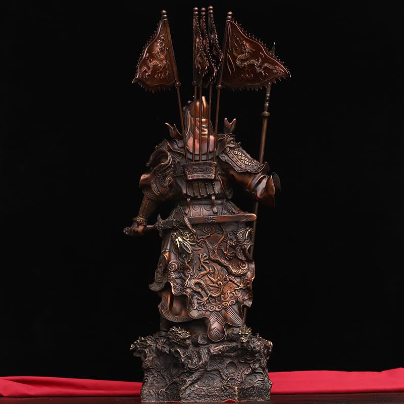 Posąg Buddy do wnętrz Ozdoby biurowe Mosiądz Guan Gong Rzeźba z brązu Salon Zen Craft Rzeźba Feng Shui Ornamenty Medytująca Statua Buddy Rzeźba (S)