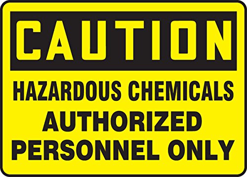Panneau de danger produits chimiques Accuform MCHL646VS en vinyle adhésif jaune