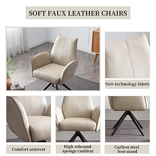 Jiexi Modern Ergonomic Office Chair, Desk Chair No Wheels, Home Office Computer Desk Chair, Upholstered Swivel Accent Arm Chairs With Metal Legs, Desk Chair For Bedroom, Reception Room, Living Room #TOP2