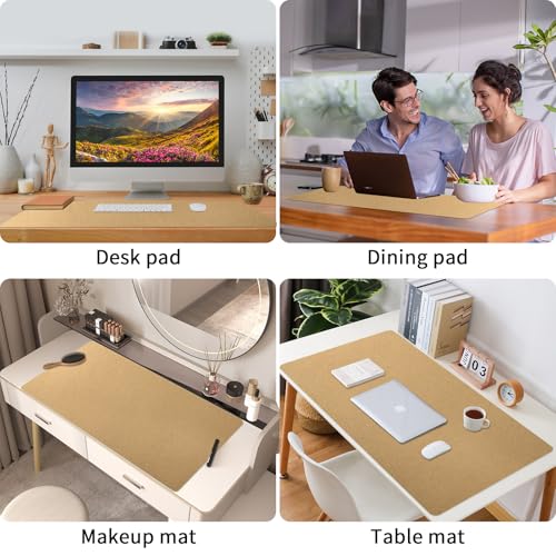 Image of Bloss Gold Desk Mat, PU Large Mouse Pad for Desk, Desk Matt for Desktop, Desk Pad Mat Waterproof, Computer Mat for Office /Home /Decor /Desk Protector(31.5 x 15.7 Inches)