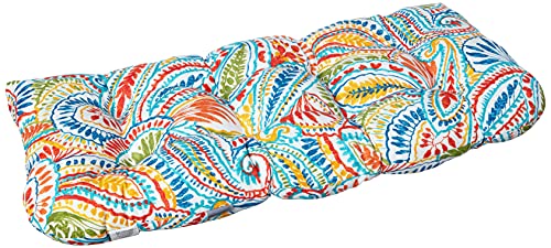 Pillow Perfect 572611 Outdoor/Indoor Ummi Multi Tufted Loveseat Cushion, 1 Count (Pack Of 1), Blue #TOP1