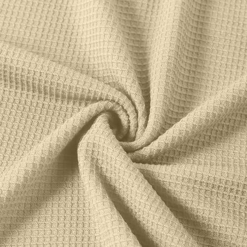 Mens Fall Fashion 2025 Button Down V Neck Hoodie Casual Waffle Sweatshirt Vintage Loose Pullover with Elbow Patches4