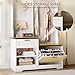 Havemies 6-in-1 Entryway Organizer Hall Tree with Bench - All-in-One Storage for Coats, Shoes & More, Features 4 Hooks, Shelf & Cabinet, Perfect for Foyer Organization