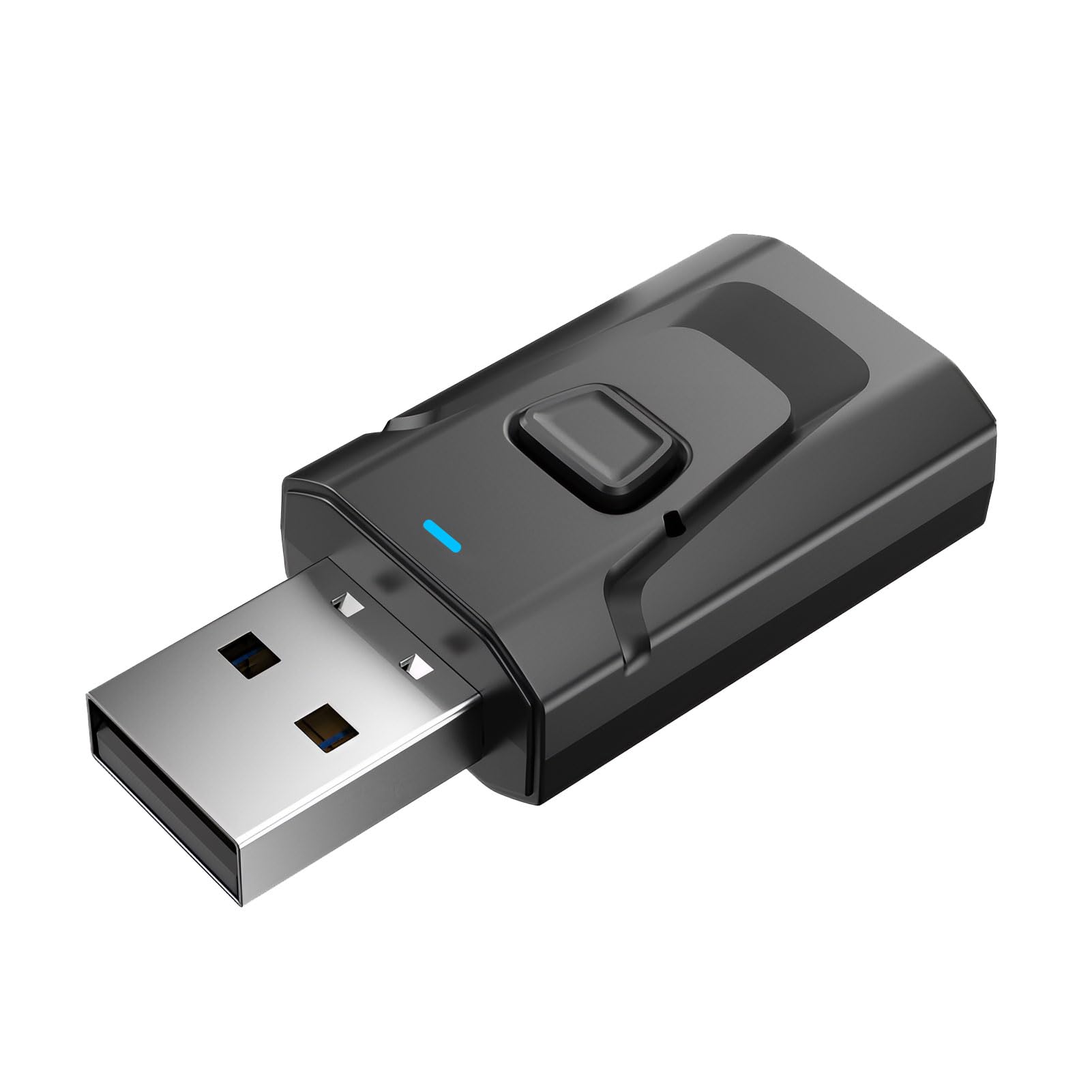 Bluetooth 5.4 USB Adapter, 4 in 1 Transmitter Receiver with Microphone | for TV PC Car Stereo Speakers, Compatible with Wireless Headphones and Hands-Free Calls, Black