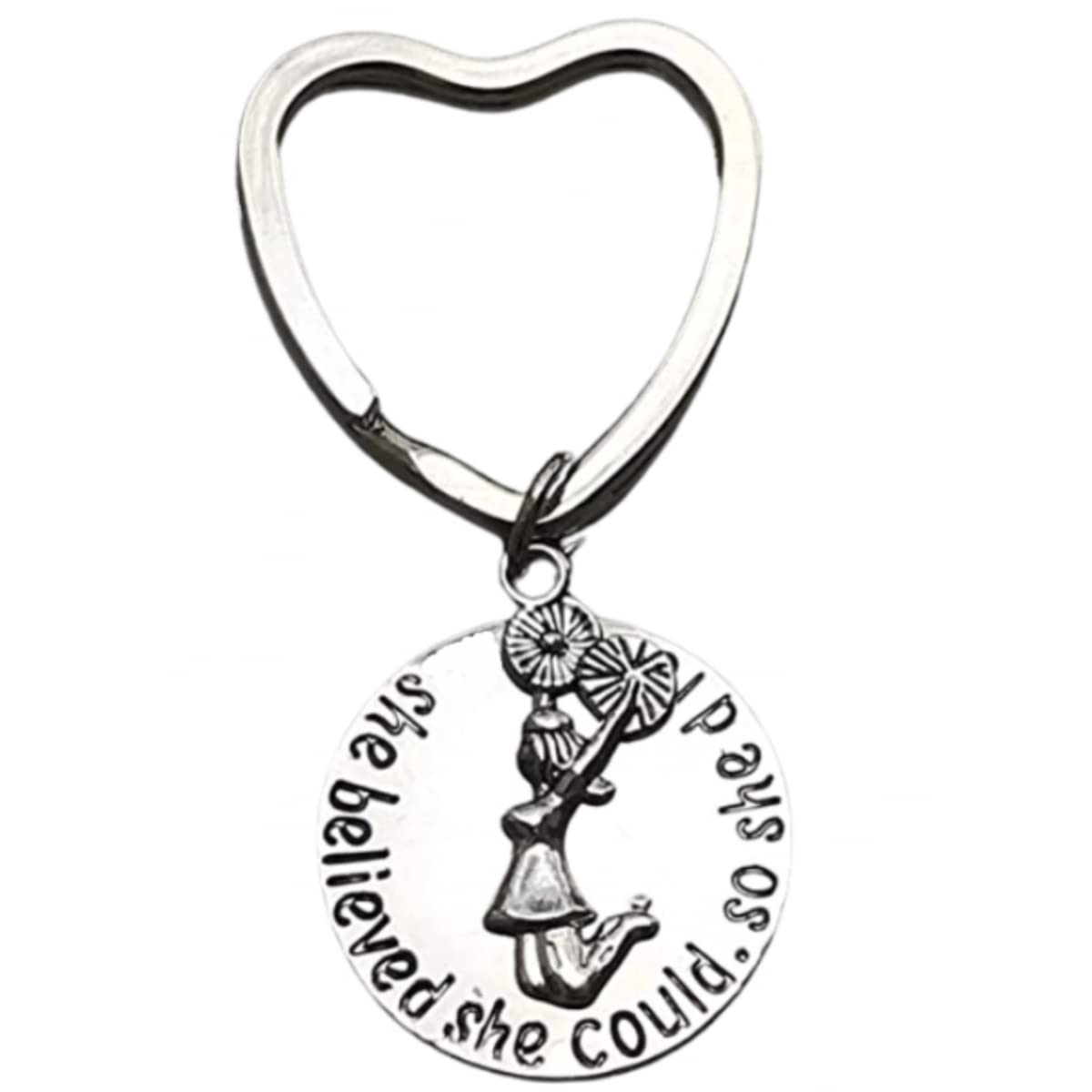 Cheer Keychain Charm, Custom She Believed She Could So She
