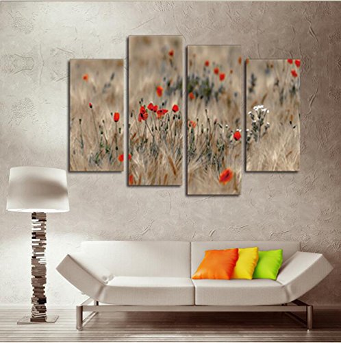 FAYM-The living room is decorated modern paintings, no red box wildflower paintings, flower painting oil paintings, four piece ,30cm*60cm*(2pcs)+30cm*80cm*(2pcs)