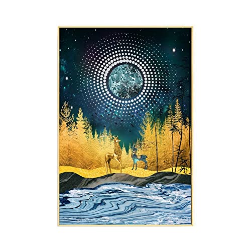 Broderie diamant 5D élan géant pour décorer le salon, grand kit de loisirs créatifs adultes