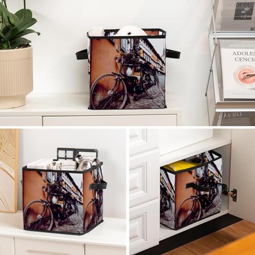Panier de Rangement Cube en Tissu pour Organiser la Chambre et le Salon