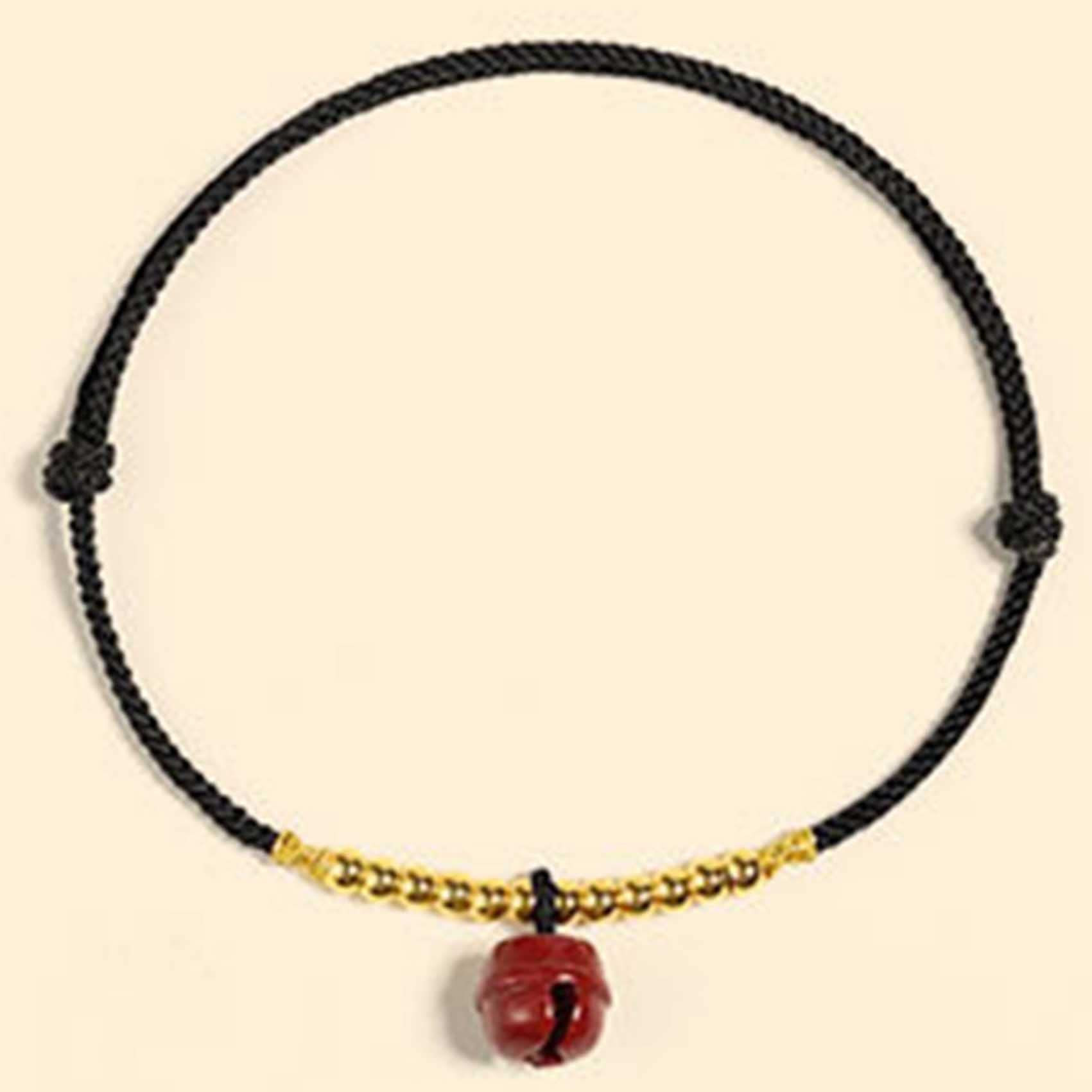 Pulsera Feng, Feng Shui Hilo Rojo Tobillo Cinabrio Campana Colgante Amuleto De La Suerte Cordón Hecho A Mano Pulsera De Pie Joyería De Amuleto De La Fortuna Ajustable Tobillera para Mujer