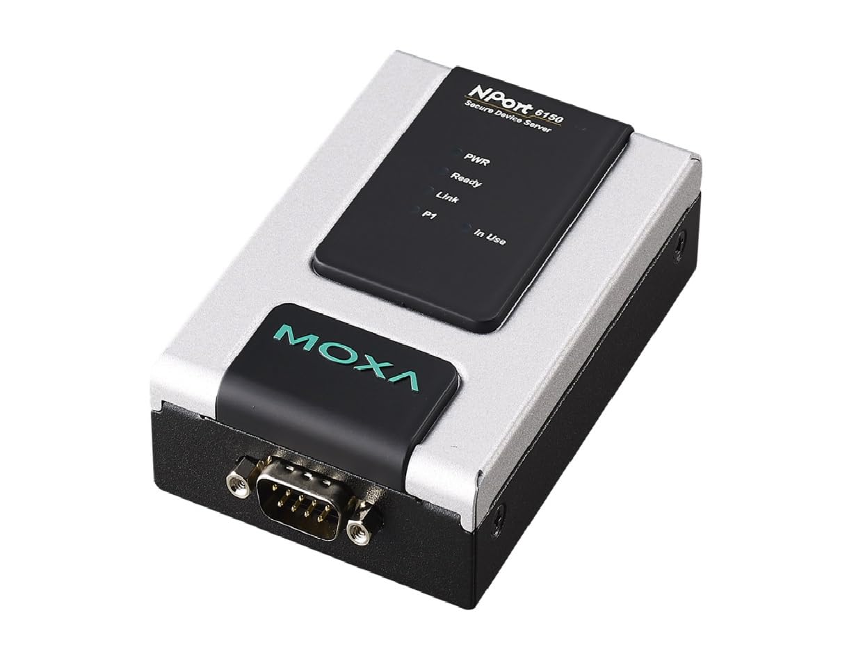NPort 6150-T device server - 1-port RS-232/422/485 secure device server, 3 in 1, 10/100M Ethernet, 12-48 VDC, -40 to 75°. (Power Supply not Included - Please Purchase Separately - PWR-12150-USJP-SA-T)
