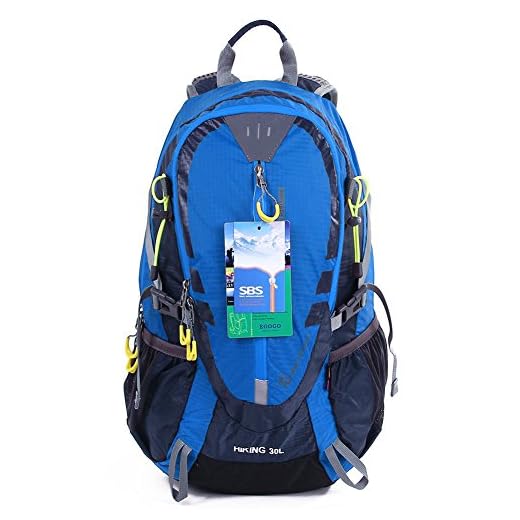 EGOGO 30L al Aire Libre Ciclismo Senderismo Mochila Resistente al Agua Corriendo Mochila Camping con Lluvia Cubierta S2310 (Azul)