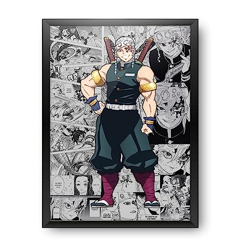 Image of MCSID RAZZ - Tengen Uzui - The Sound Hashira Demon Slayer - Design A4 Size Poster (With Frame) - Best Gift For Demon Slayer Fans /Best Artifacts To Your Home & Decor /For Anime Fandom