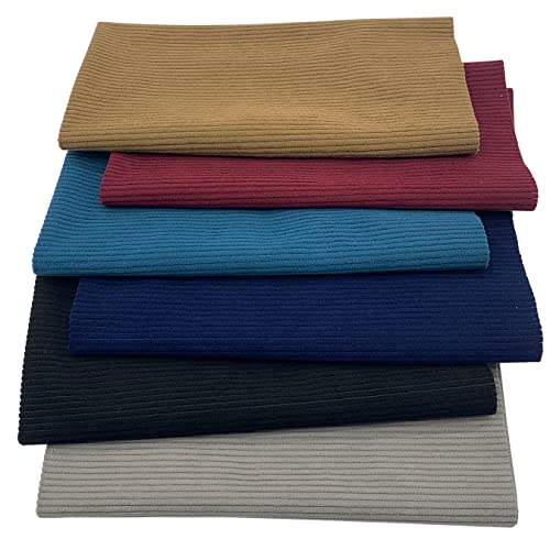 aufodara 6 Stück Cord Stoff 47x47cm Polsterstoff Quiltingstoffe Deko Stoff Stoffe zum Nähen DIY Artcraft Handarbeit (Farbe B602)
