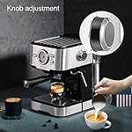 QJRGUY Household Home Coffee Machine Semi-Automatic Cafe Maker Steam Milk Foam 1.5L Espresso /20Bar - Image 3