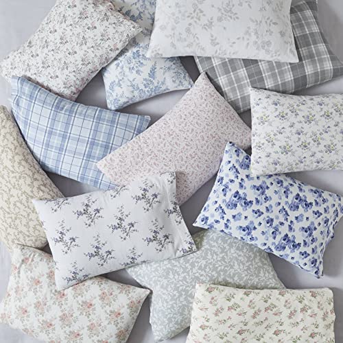 Laura Ashley - Flannel Sheets King Size, Anti-Pilling & Wrinkle Resistant Cotton, Touchably Soft for All-Season Comfort - Bed Sheets with Matching Pillowcases & Fitted Sheet (Le Fleur Cottage Blue) by Laura Ashley - Image 7