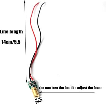 Green line Laser Module, Industrial Laser Module Adjustable Focus (6mm-traverse-6pack)