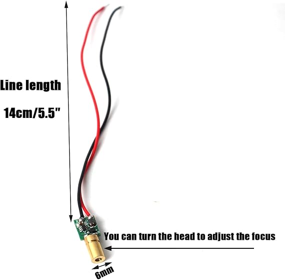Green line Laser Module, Industrial Laser Module Adjustable Focus (6mm-traverse-6pack)