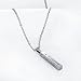 diamondidde Personalized Custom Message Names Pendant Necklace Unisex Stainless Steel Vertical Cuboid Bar Necklace (White)