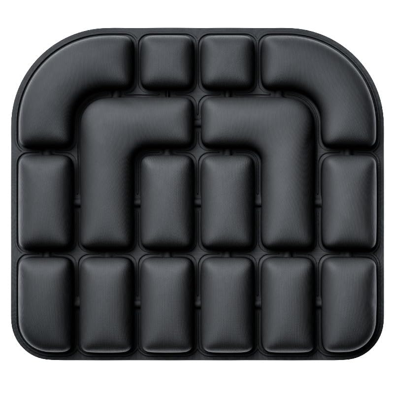 Coussin de siège de voyage confortable gonflable 3D noir
