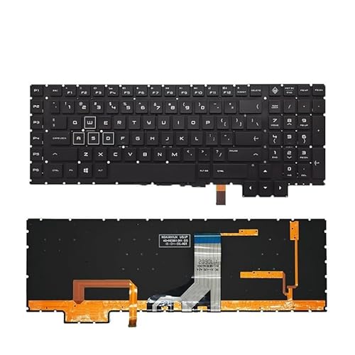 FDMOZRE US ���V�A �m�[�g�p�\�R���L�[�{�[�h HP�p Omen 17-an013tx an014tx AN000/031TX/016NG/053NR/001CA/008CA/010C �o�b�N���C�g�t�� TPN-Q195(�č��z���C�g�o�b�N���C�g)