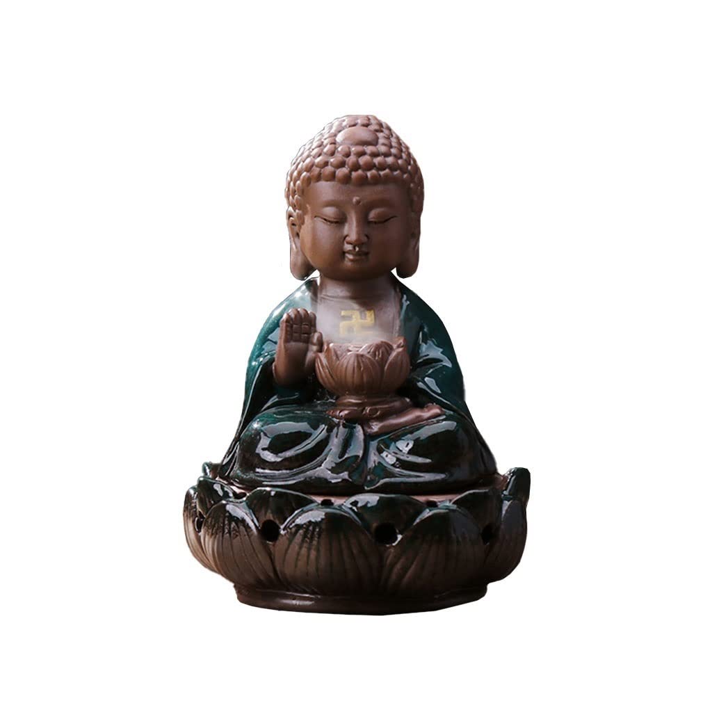 Incense Burner Ceramic Reflux Incense Burner Buddha Holder Smoke Waterfall Aromatherapy Decoration Home Waterfall Incense Burne
