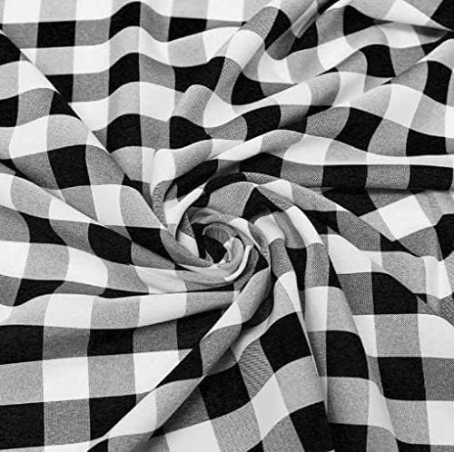 1" Checkered Gingham PolyPoplin Fabric by The Yard - 60 Inch Wide for Sewing, Quilting, Tablecloths, Curtains, Apparel, Crafting, DIY Projects