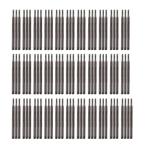 BQLZR 100-Pack 1mm Diamond Burr Engraving Drill Bits – Silver, 2.3mm Shank, For Jewelry Carving, Jade, Shell, Glass & Stone Drilling (Fits Dremel & Flex Shafts)