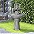 43.3” High Outdoor Water Fountain, 3-Tiers Concrete Outdoor Floor Waterfall Fountain with Pump & Splash Reduction Line for Yard Garden Patio Backyard Deck Relaxation Decor - Grey