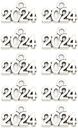 10 dijes de año de clase  estilo gota  tono plateado o latón  0.551in  dijes de joyería de clase de graduación escolar