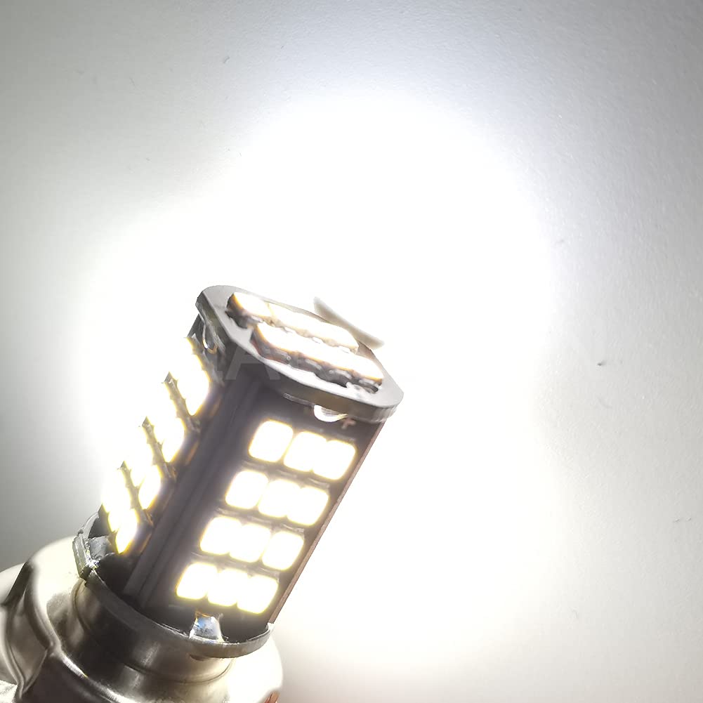 Ruiandsion 2pcs DC 12V P26S LED Lampadina motociclo Moto Faro Super Bright 3030 56SMD Chipset 6000 K Bianco