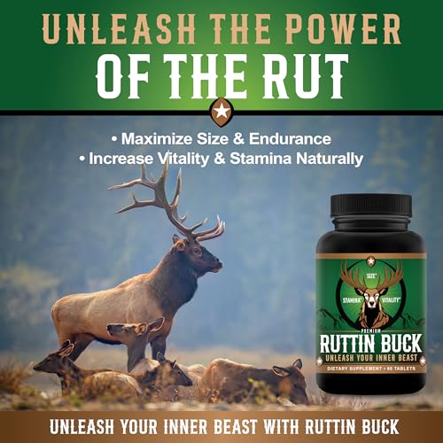 ruttin buck - size enhancement pills for men - boost stamina performance drive amp energy- add inches fast- 434-6 gains- thickness and length