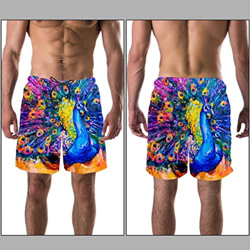 Maillots de bain pour hommes HadHfun : short de plage paon - 3