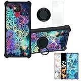 Aroepurt Hülle Für Ulefone Power 6 hülle Kompatibel mit Ulefone Power 6 Hülle Hülle Handyhülle Schutzhülle Cover [Mit 9H Festigkeit HD Schutzfolie] PC + Silikon Ständer IMDH-HTT