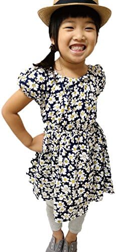 Amazon 韓国 子供服 インポート 花柄 シャーリング ワンピース 春 Spring 夏 Summer 秋 Autumn 冬 Winter オールシーズン All Seasons かわいい 可愛い 豪華 めりはり 女児 女子 女の子 ワンピース チュニック 通販