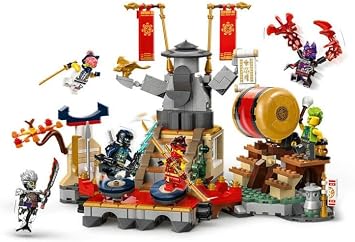 LEGO NINJAGO Turnuva Savaş Arenası 71818 – 7 Yaş ve Üzeri Kız ve Erkek Çocukları İçin 6 Minifigür İçeren Yaratıcı Oyuncak Yapım Seti, Çocuklar için Doğum Günü Hediyesi Fikri (659 Parça)