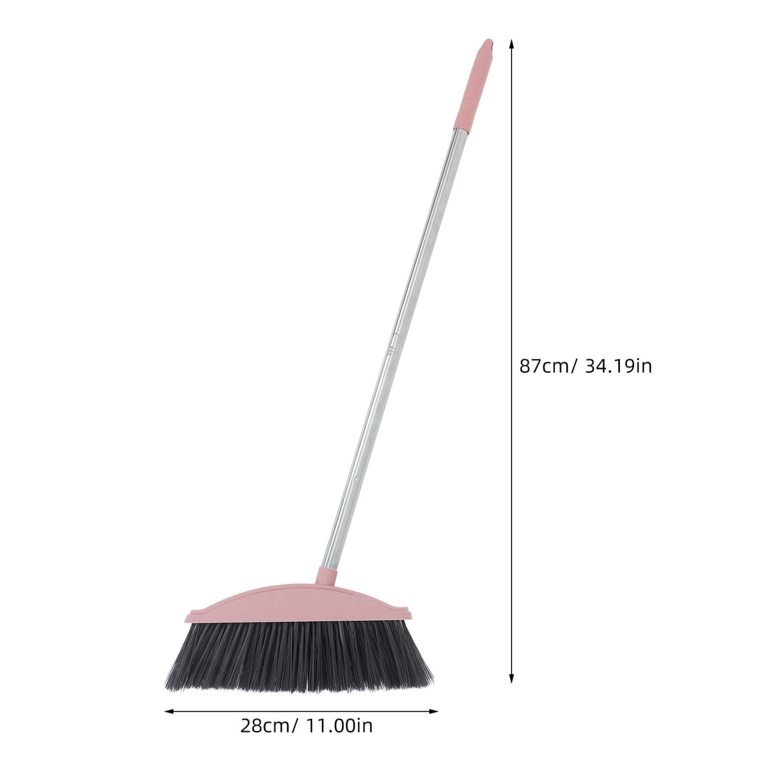 minkissy Long Handle Sweeping Broom for Floor Cleaning Heavy Duty Outdoor Broom with Large Angle Commercial Sweeping Broom Stainless Steel Rotatable Handle Outdoor Broom