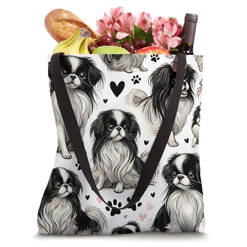 Bolso tipo tote con diseño bonito de perros Chin japoneses miniatura 4