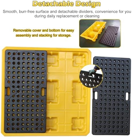 Stackable Oil Spill Containment Tray - Durable Plastic Pallets for Industrial Safety, Modular Storage Solution for Garage, Basement & Warehouse Organization