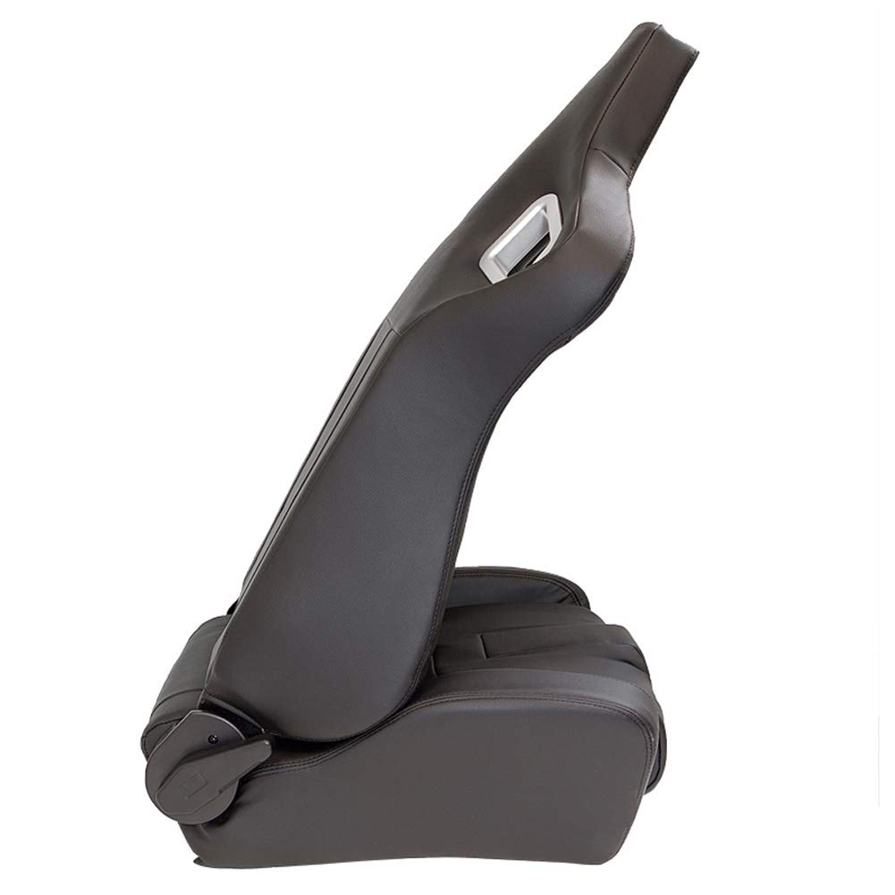 Sedile Sportivo 'RS6-II' - Finta pelle Opaco Nero - reclinabile doppia regolazione - incl. Slitte
