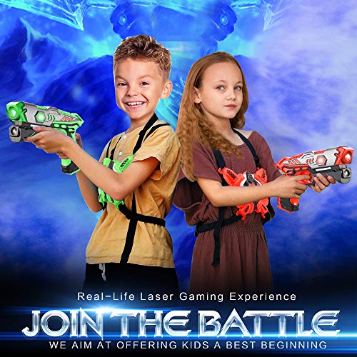 TINOTEEN Laser Tag Guns Set with Vest Infrared Guns, Set of 4 Player