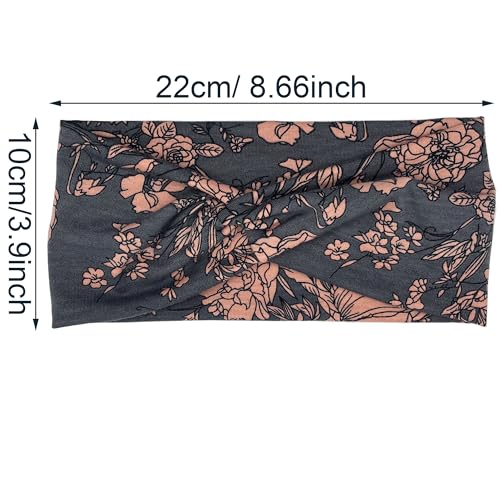 4PCS Boho Knotted Fashion Sports Headbands, Non-Slip Stylish Sports Hair Bands for Women, Soft Cotton Cloth Stretchy Headbands for Yoga, Outdoor Exercise Running