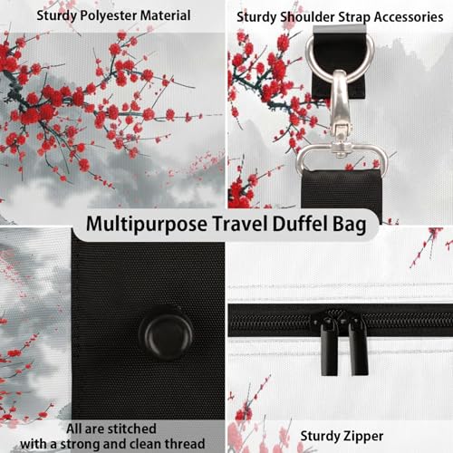 Cherry Blossom Flowers Travel Bag for Men Women, Gym Duffle Bags for Travel, Carry On Luggage Bag, Weekender Overnight Workout Bags3