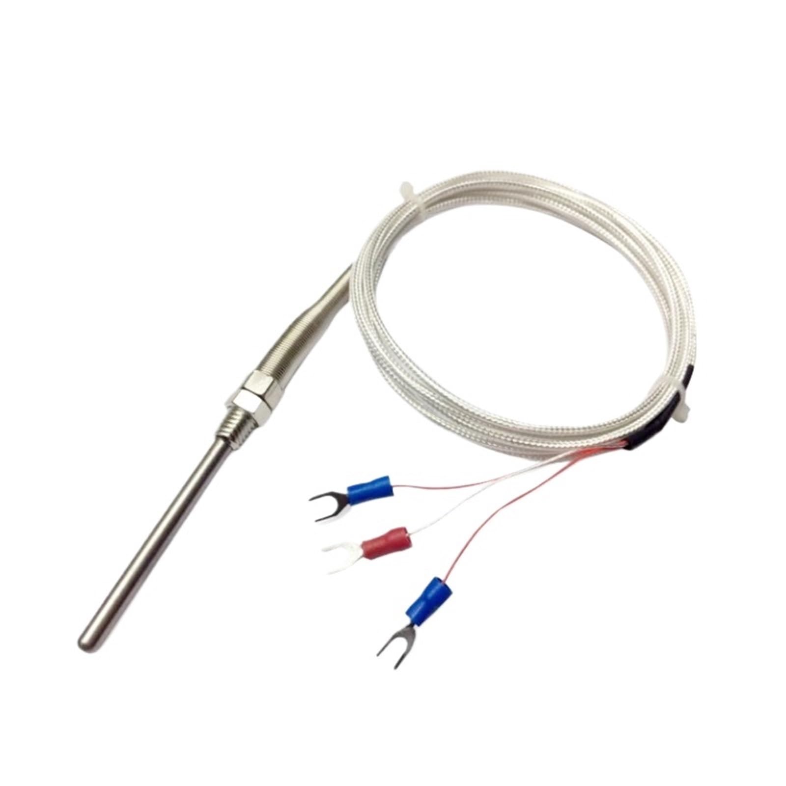WZPT-03 PT100 M8 Gewindetyp Sonde Temperatursensor Thermoelement mit 1/2/3/5 m 3-Draht-Kabel 1 Stück(PT100 Type M8 1m,50mm)