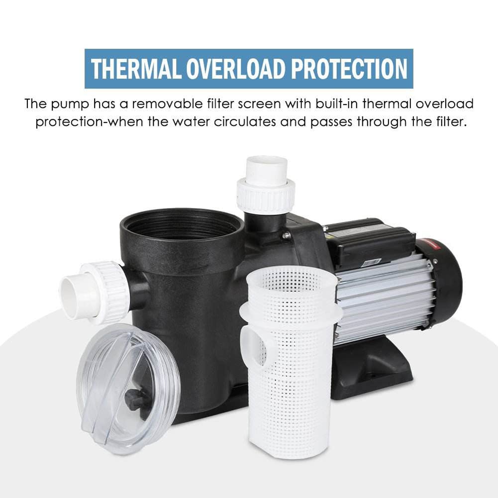 Pompa per Piscina Fuori Terra e interrata da 2,0 HP, Potente Pompa per Piscina autoadescante da 7500 GPH con cestello del Filtro, Funzionamento Silenzioso da 1500 W 60 Hz, per Una Rapida rimozione de