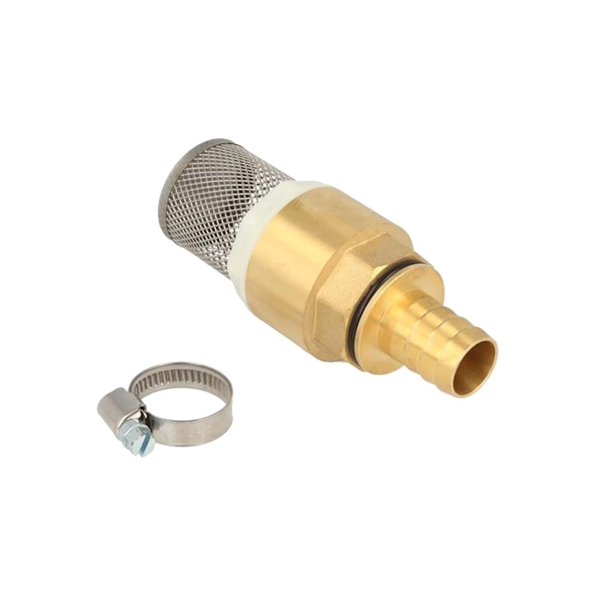 Clapet Anti-Retour Avec Crépine 1/2 Pouce - Laiton Et Acier Inoxydable, Pour Jardin, Piscine, Arrosage
