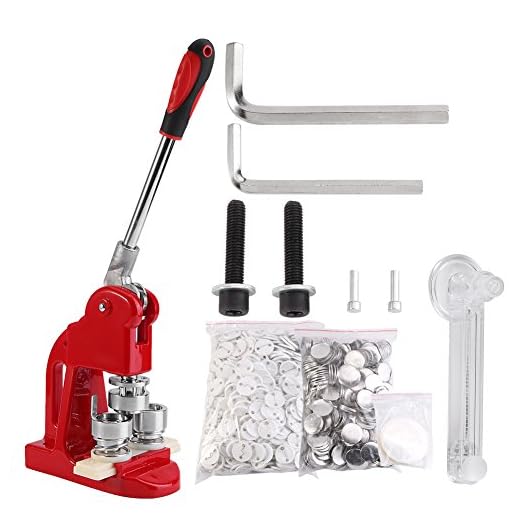 Button Maker, 1/1.25/2.3 inch 2.5/3.2/5.8cm Badge Punch Press Maker with 1000 Circle Button Parts for DIY … (1 inch 2.5cm)
