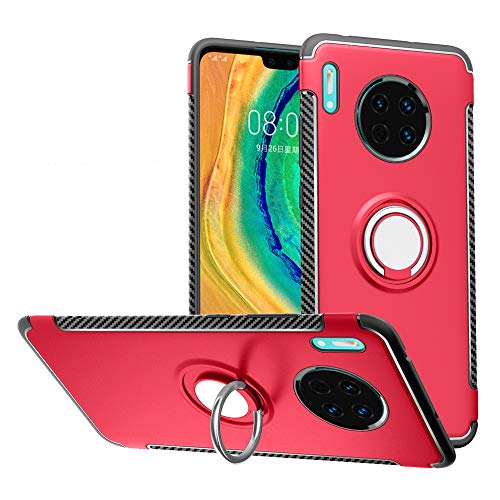 Labanema Case for Huawei Mate 30, Hybrid Dual Layer 360 Degree Rotation Ring Holder Kickstand Armor Slim Protective Cover for Huawei Mate 30 /Mate 30 5G(Not fit Huawei Mate 30 Pro) - Red